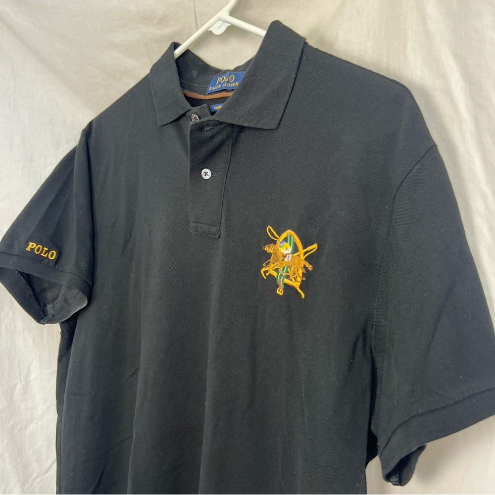 Polo Ralph Lauren black custom fit polo shirt with logo. - Picture 11 of 16